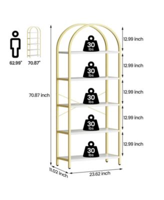 Bookshelf Tall Bookcase Arched Standing Bookshelves
