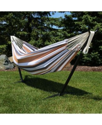 Large Double Brazilian Hammock with Stand and Carrying Case - 400 lb Weight Capacity