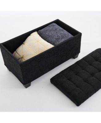 Storage Ottoman Bench with Metal Frame, Versatile Shoe Bench for Bedroom, Entryway, Living Room-The Pop Home