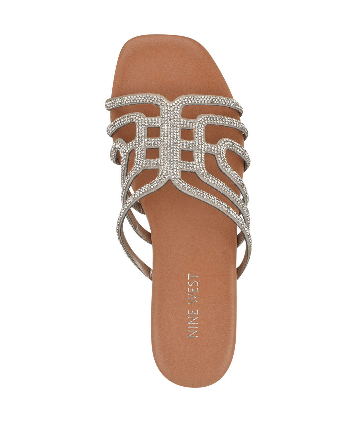 Shop Nine West Women's Timy Slip-on Flat Strappy Dress Sandals In Silver,brown