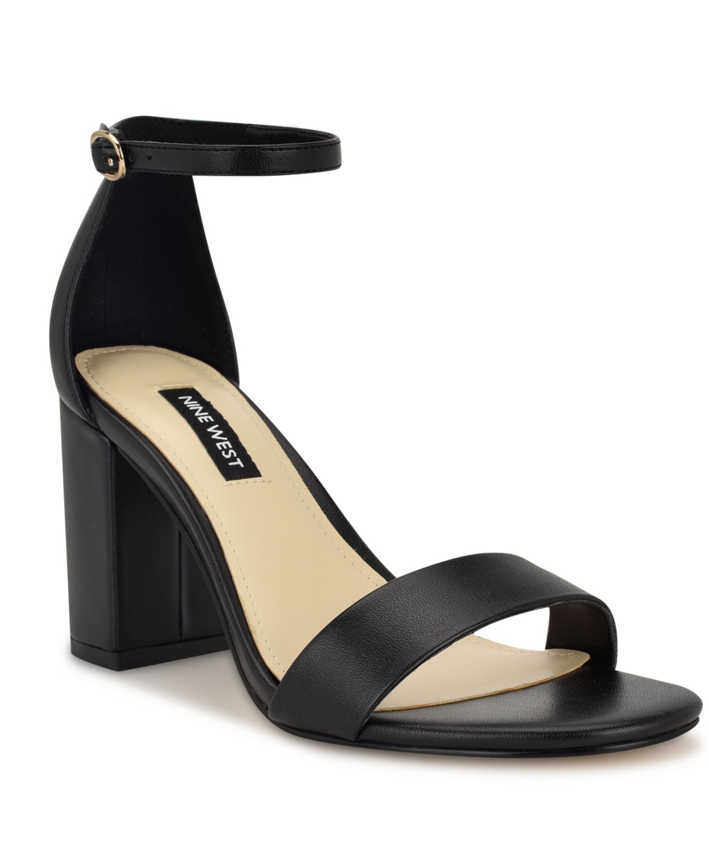 Женские сандалии Nine West Toniann Block Heel Dress Sandals, цвет: Чёрный — фото 1