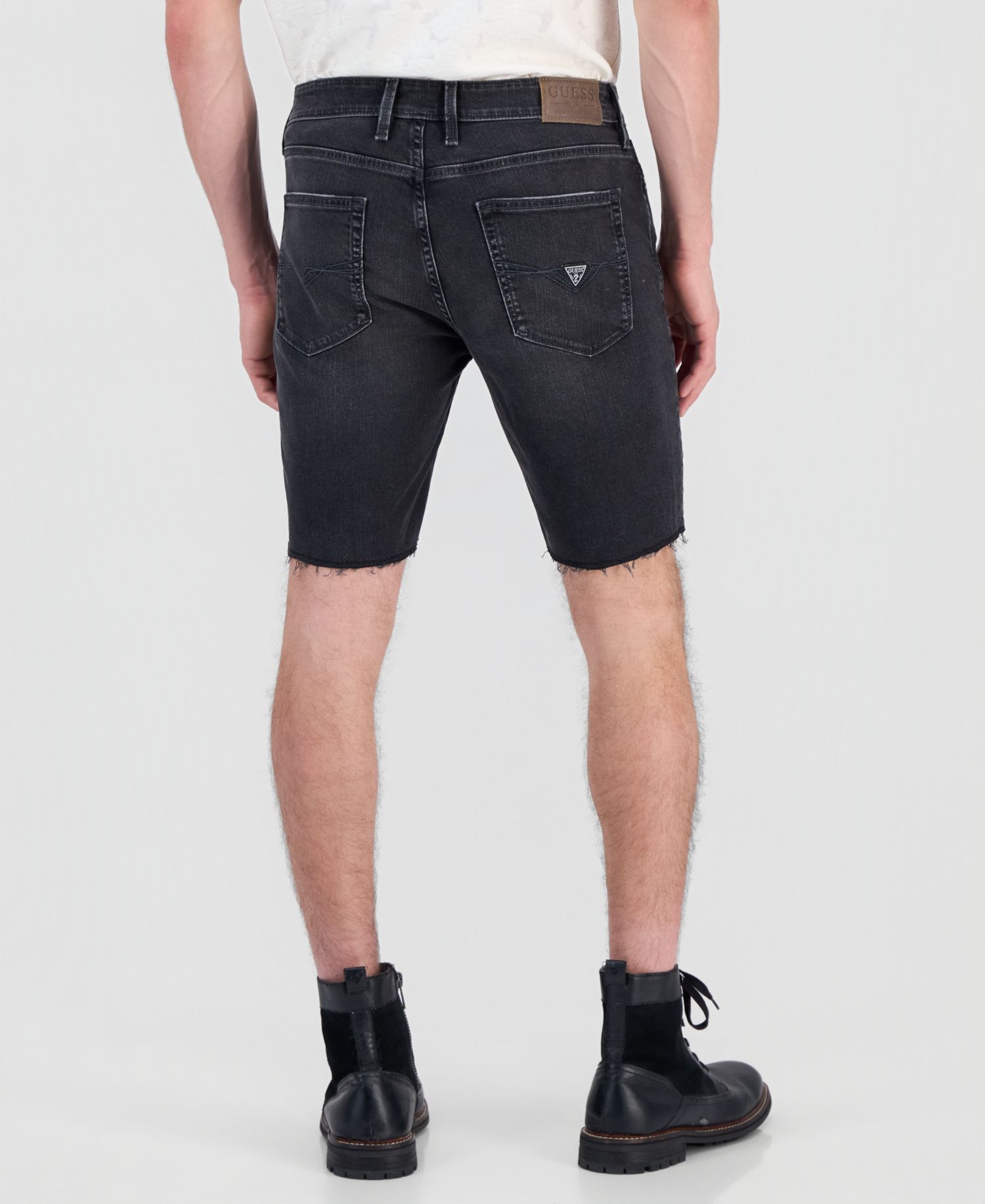 Men's Logan Slim Fit Denim Raw Edge 9" Shorts