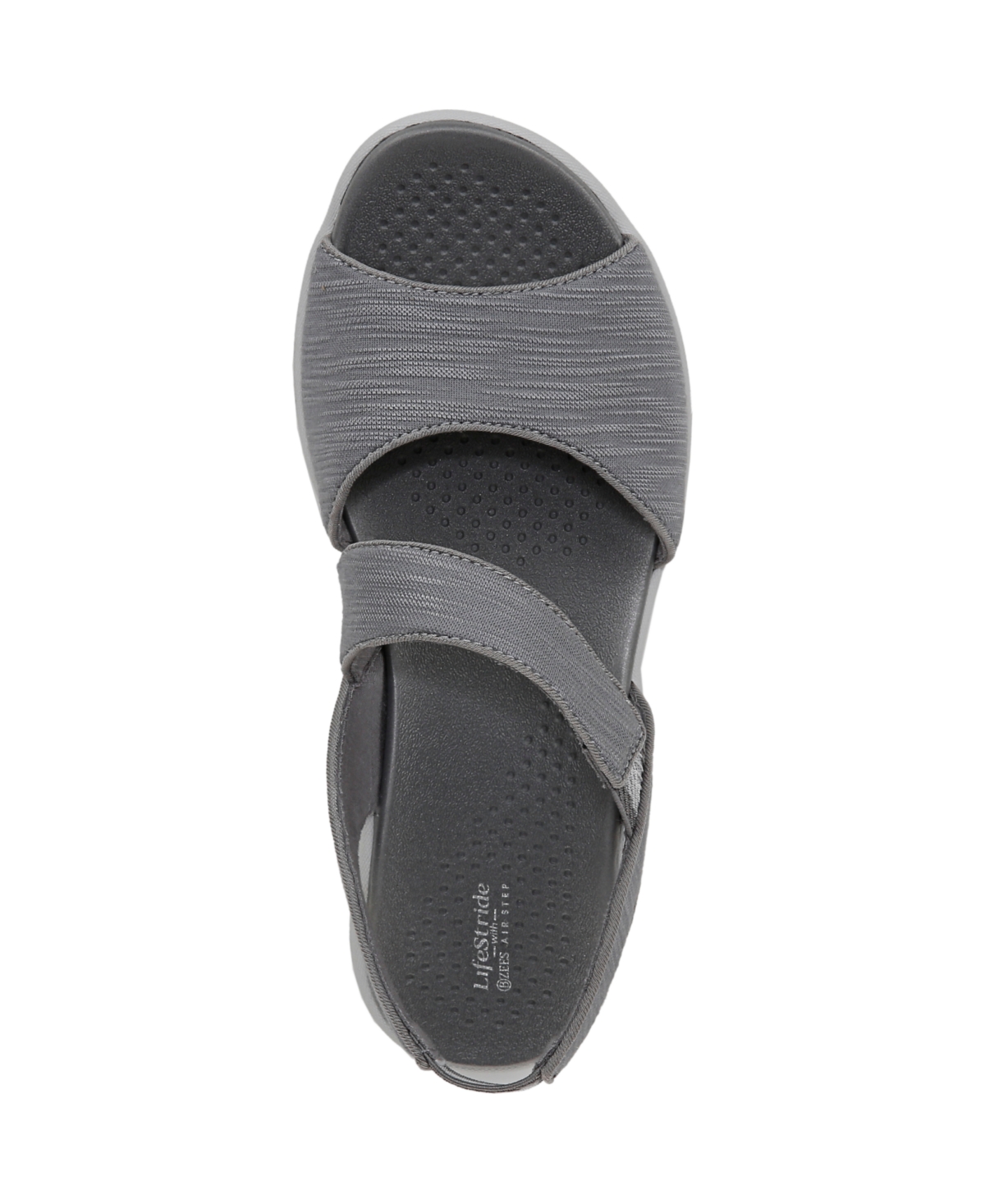 Bzees Women's Cheerful Washable Peep Toe Slingback Sandals In Graphite Waxy Fabric