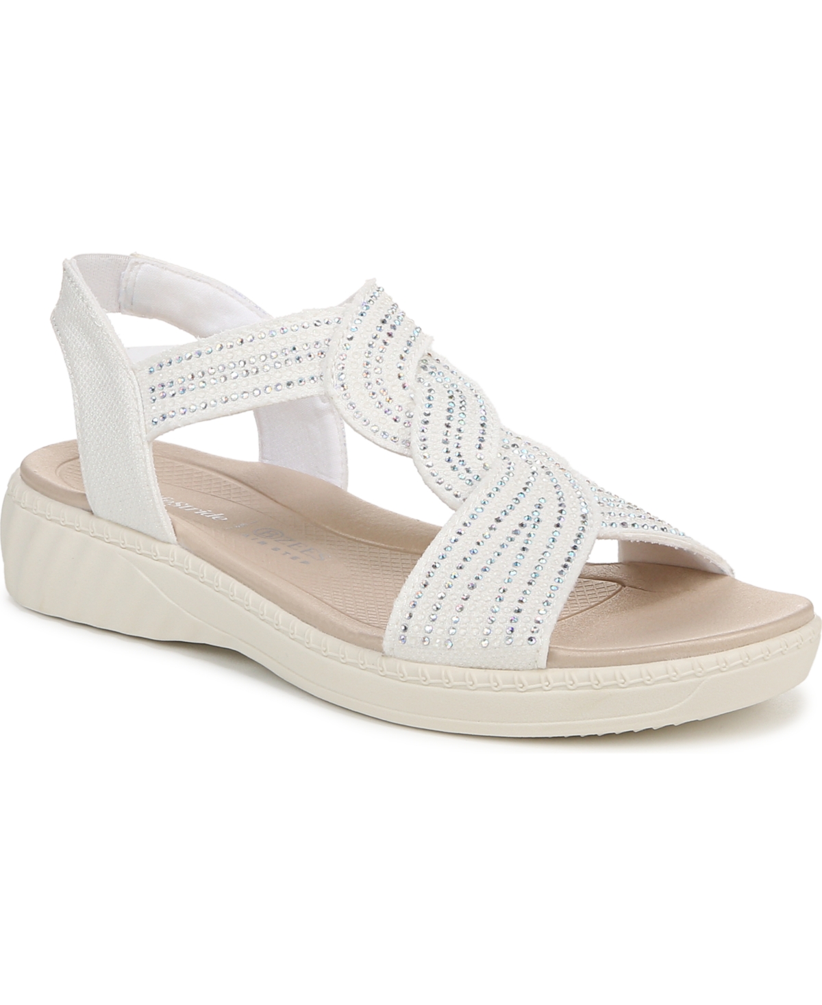 Women's Lilly Bright Washable Strappy Sandals - Bright White Stretch Fabric