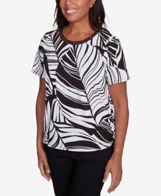 Women's Twisted Leaves Top with Side Tie Top