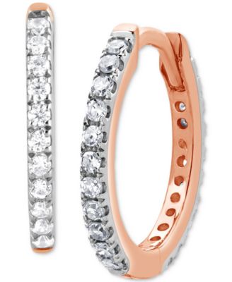 Macy's - Diamond Hoop Earrings (1/5 ct. t.w.) in 14k Rose Gold