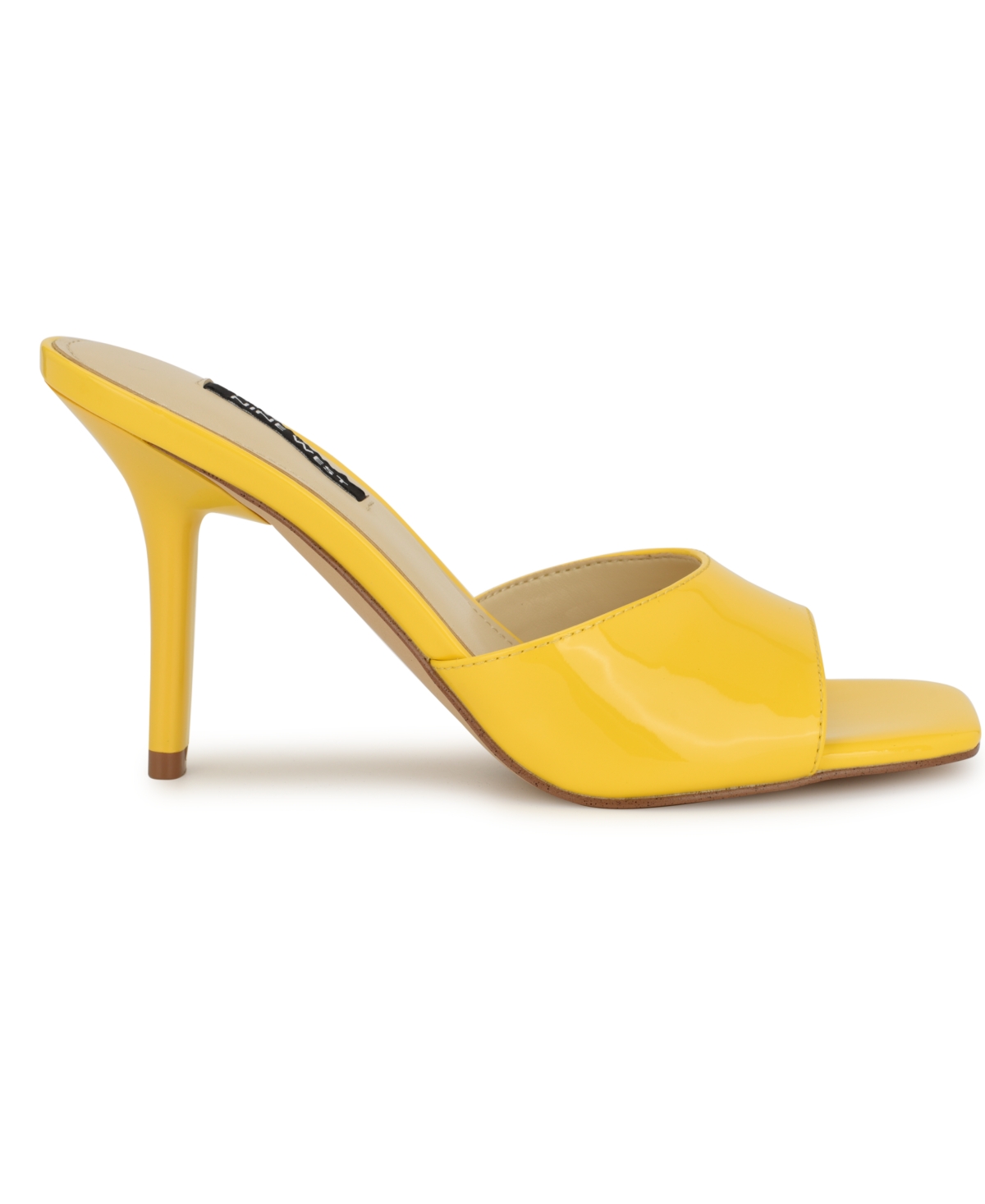 Nine West Women's Disko Square Toe Dress Sandals In Yellow Patent