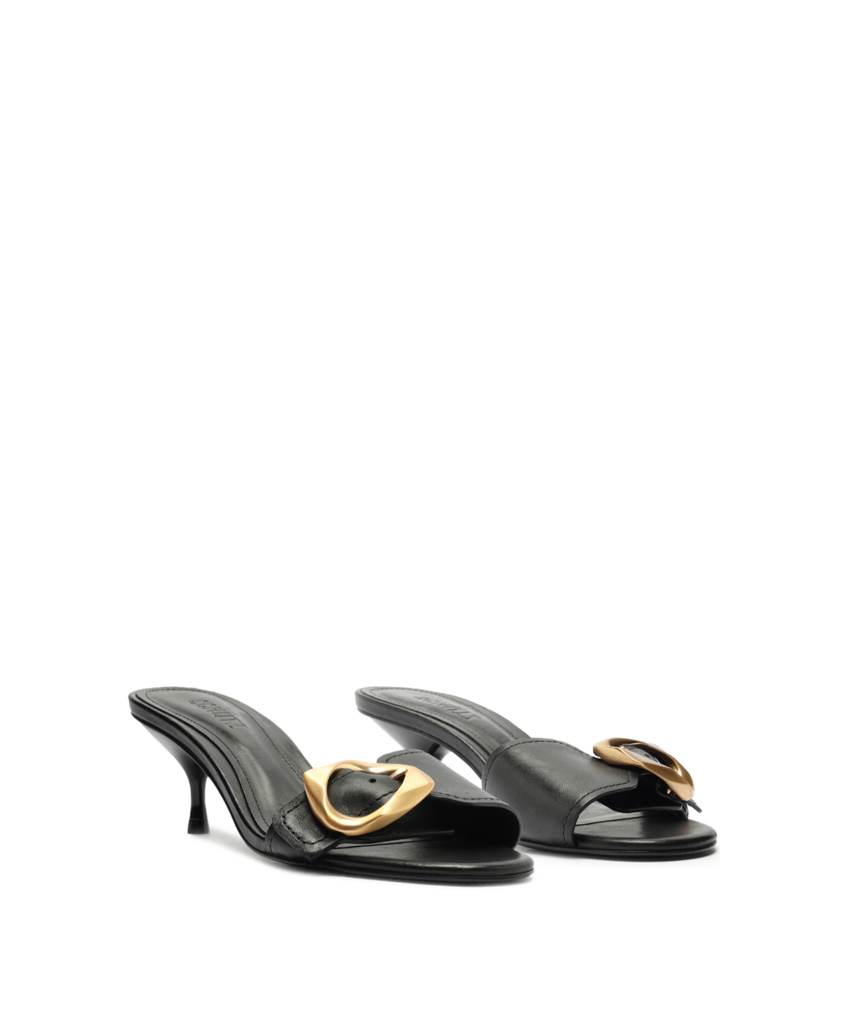 Shop Schutz Women's Olga Kitten Heel Sandals In Black