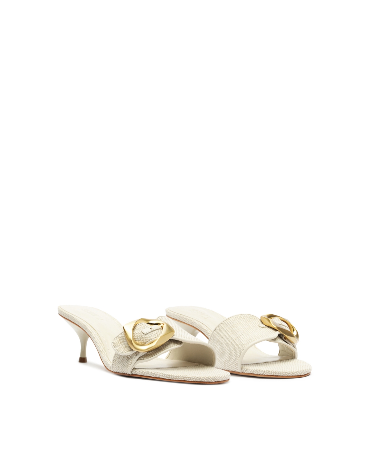 Schutz Olga Buckle Kitten Heel Sandal In Beige