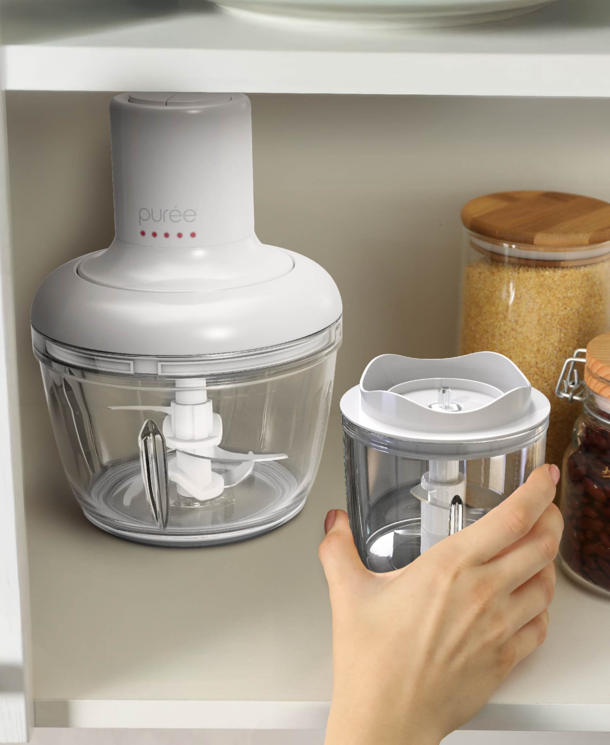 Tzumi Puree 8.5-cup Food Processor With Stainless Steel Blades, White In White
