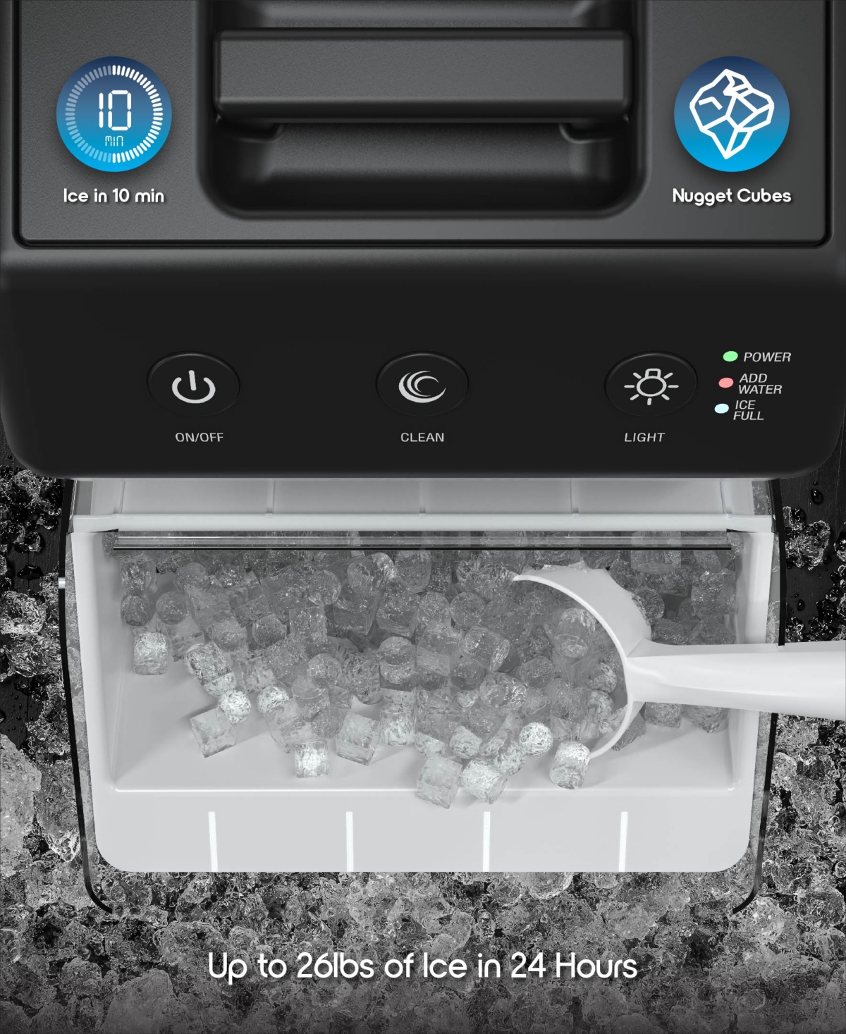 Tzumi Ionchill Quickcube Nugget-shaped Compact Countertop Ice Maker In Silver
