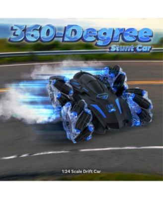 360-Degree Rotating Light-Up Remote Control Stunt Car - 1:24
