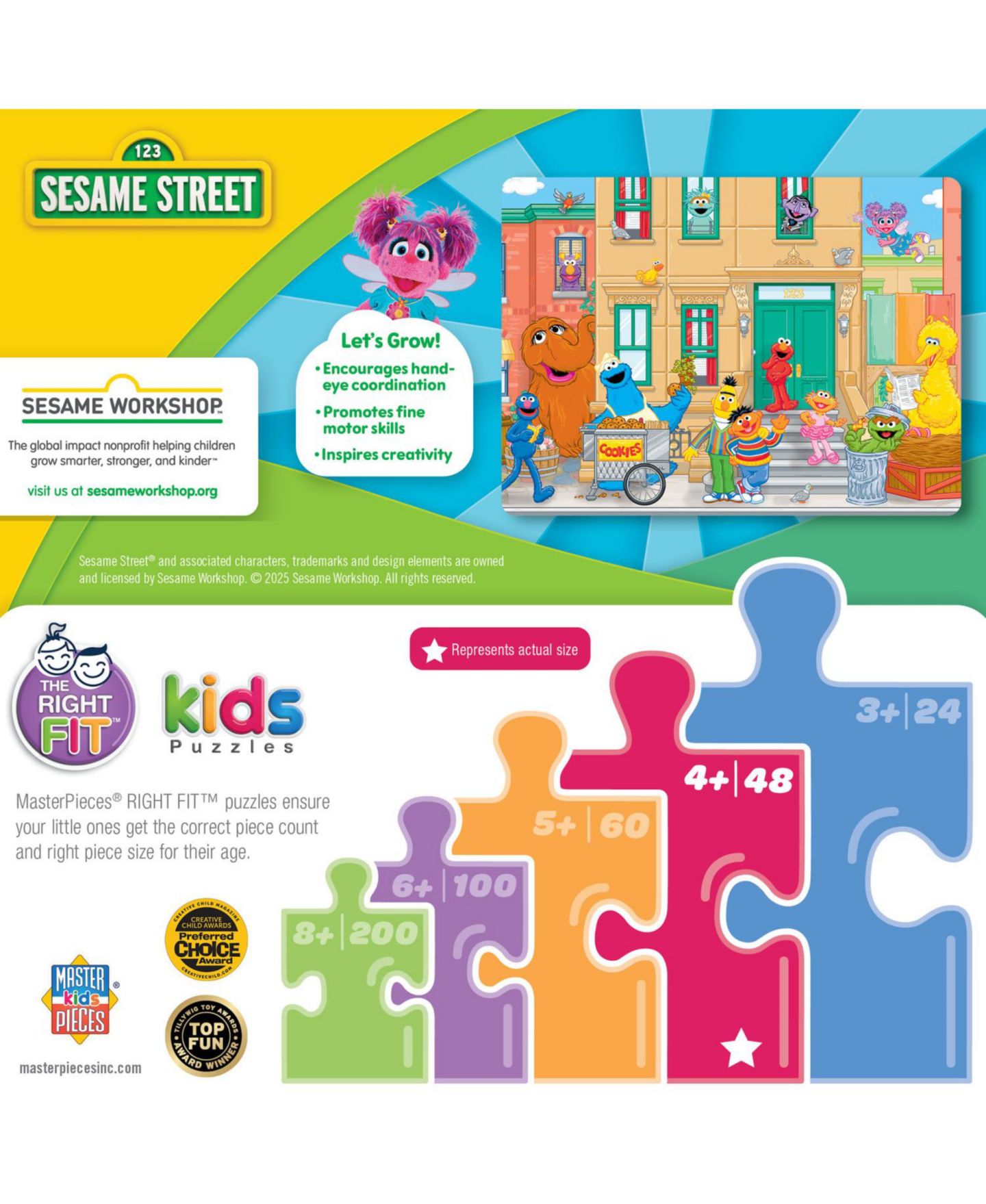 Детский пазл MasterPieces Puzzles Sesame Street - In the Neighborhood 48 Piece Jigsaw Puzzle — фото 3