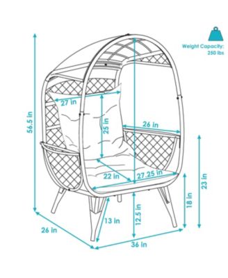 Shaded Comfort Wicker Outdoor Egg Chair with Legs - 56.5" H