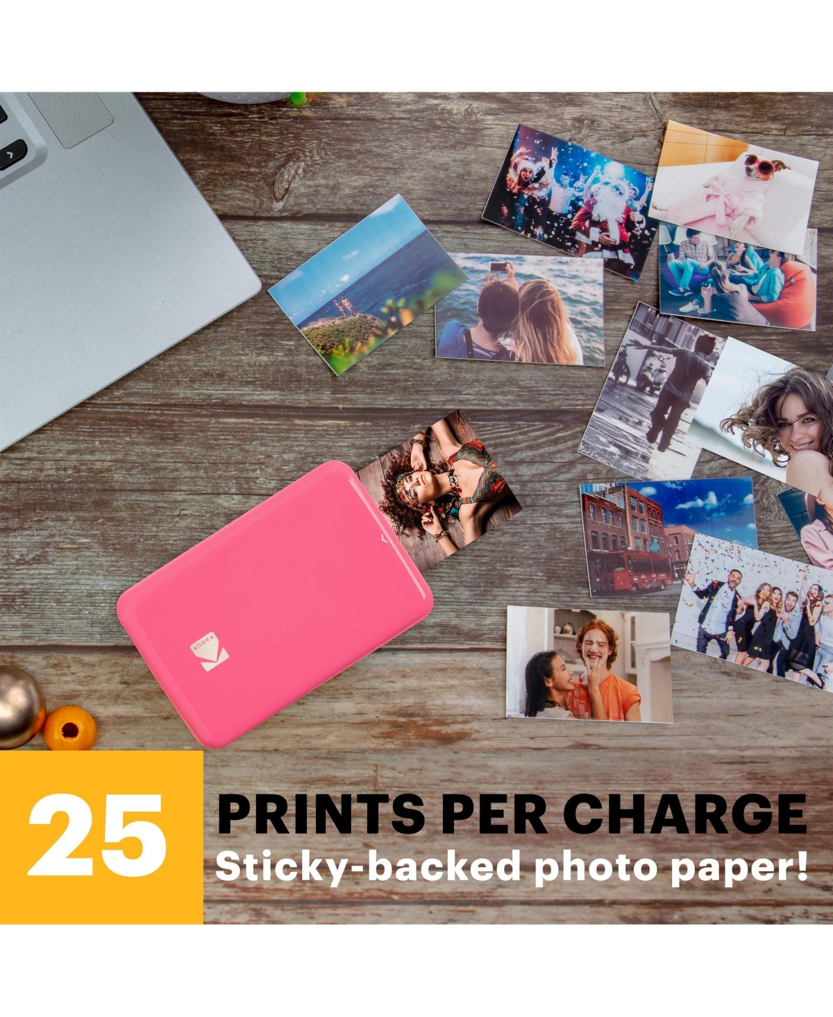 Kodak Step Mobile Instant Photo Printer 2x3", & Zink Photo Paper (75 Sheets) Bundle