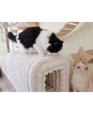 Pet-Friendly Ottoman Storage Bench with Arch Hollow Design, Multi-Functional for Living Room, Bedroom & Entryway