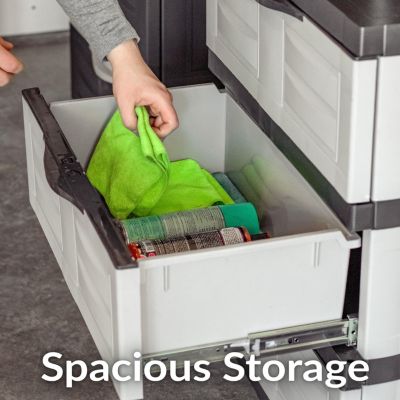 Heavy-Duty Plastic 3-Drawer Storage Cabinet Organizer - 29.5"