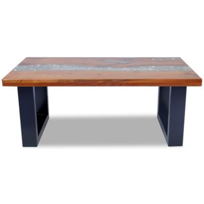 Coffee Table Multicolour Solid teak and mango wood with clear resin