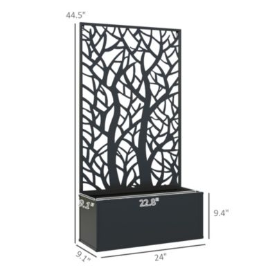 Garden Box with Privacy Panel, Outdoor Planter Box for Garden
