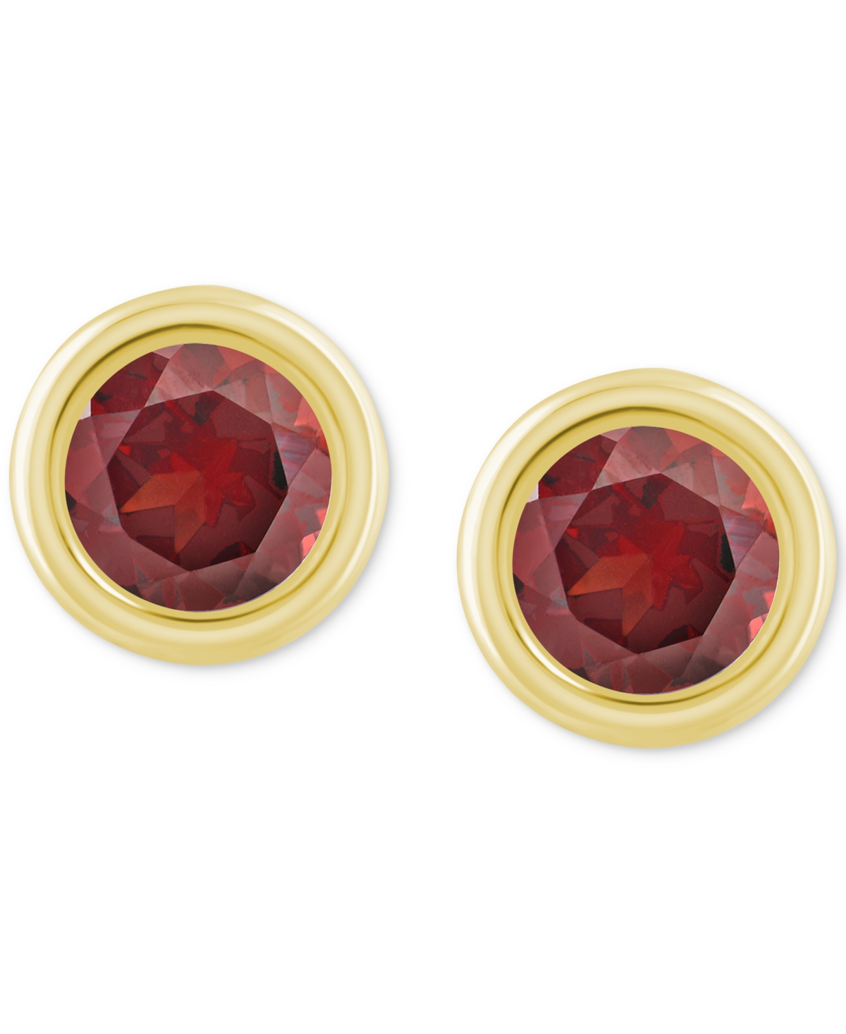 Macy's Lab-created Opal Bezel Stud Earrings (1-1/5 Ct. T.w.) Stud Earrings In 10k Gold (also In Additional In Garnet,gold