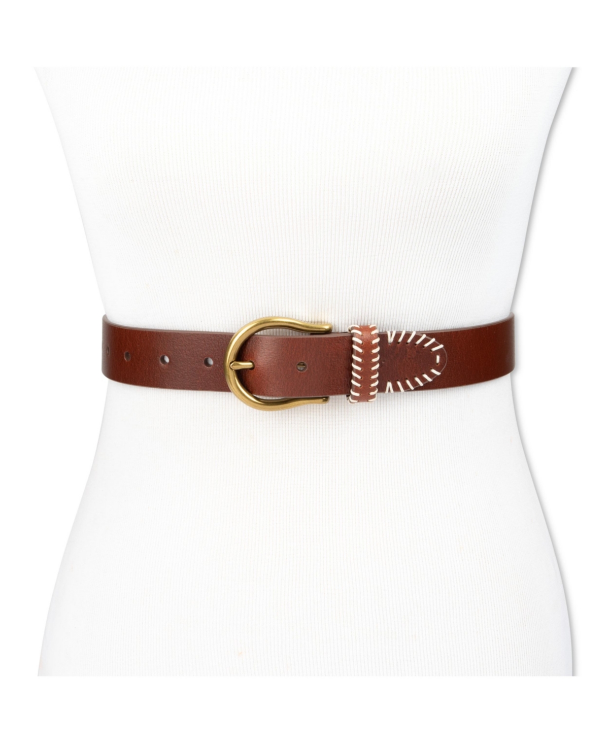 Shop Levi's Women's Western Genuine Leather Contrast Stitch Belt
