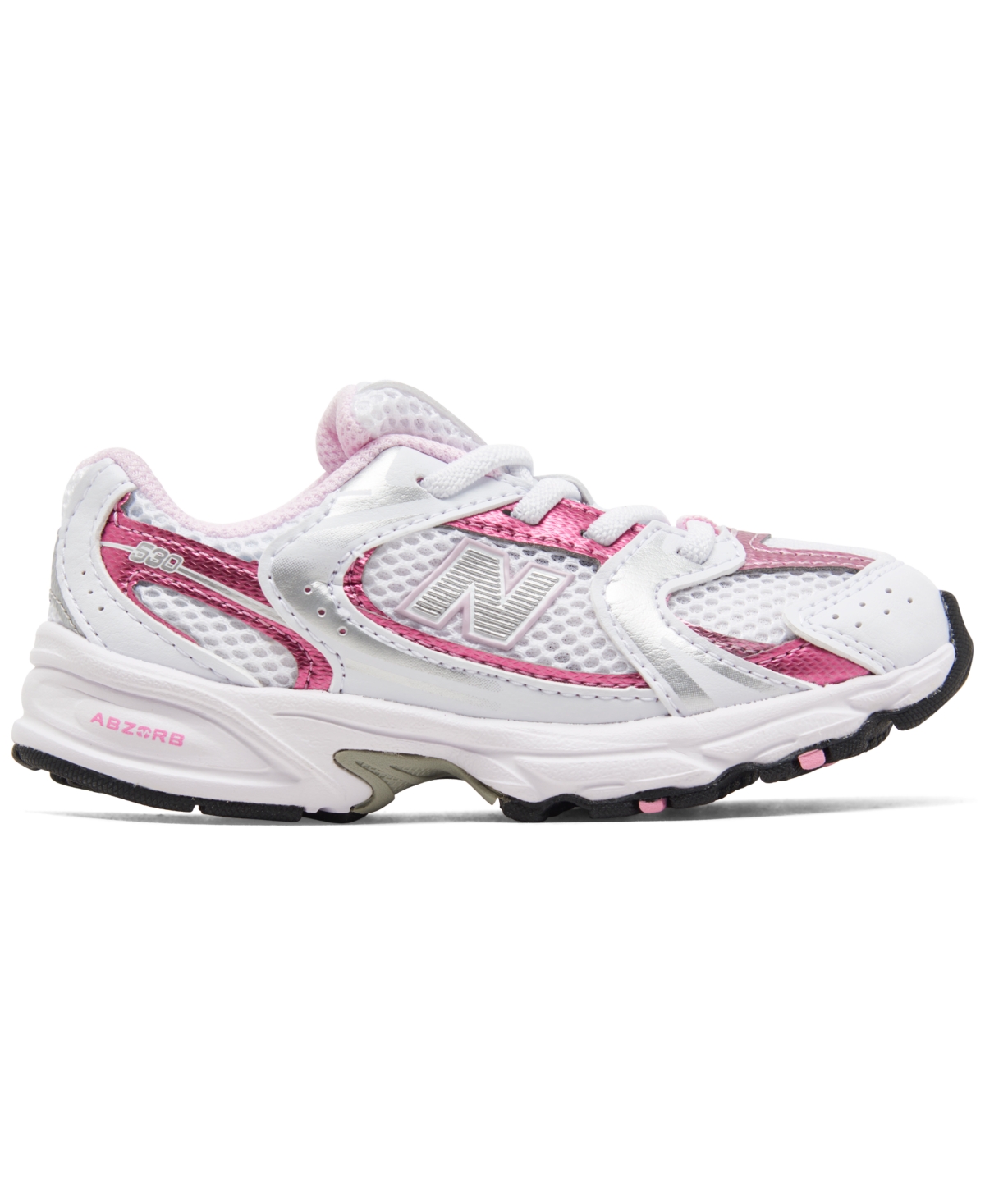 New Balance Little Girls 530 Casual Sneakers From Finish Line In White,pink Sugar