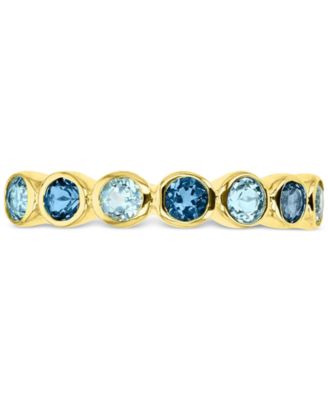 Macy's - Lab-Created Blue Sapphire Stack Ring (1-1/2 ct. t.w.) in 14k Gold-Plated Sterling Silver