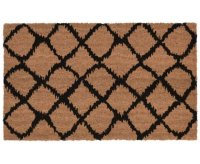 Liora Manne Natura Ikat Lattice Rug Collection In Black