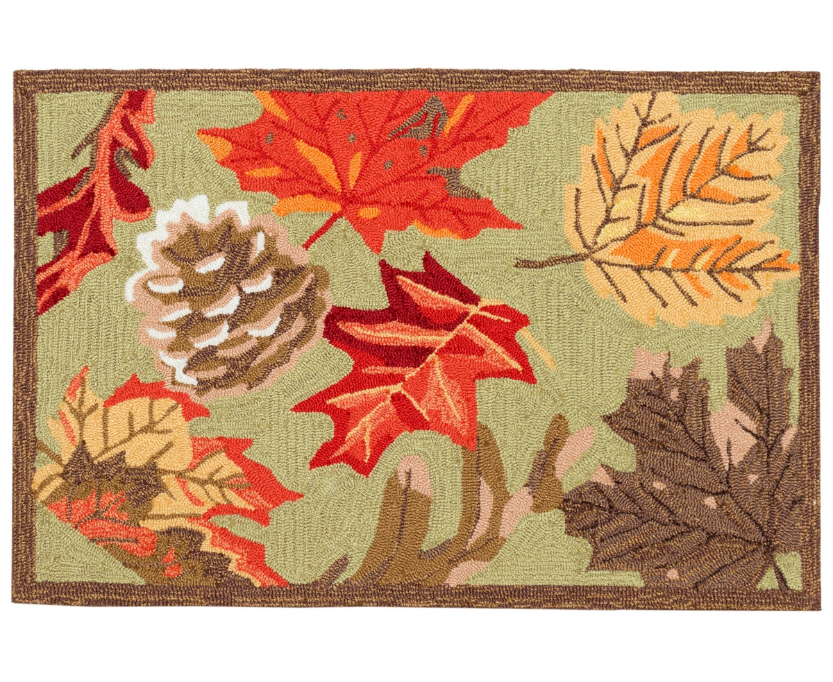 Liora Manne Ravella Falling Leaves 2'x3' Area Rug In Moss