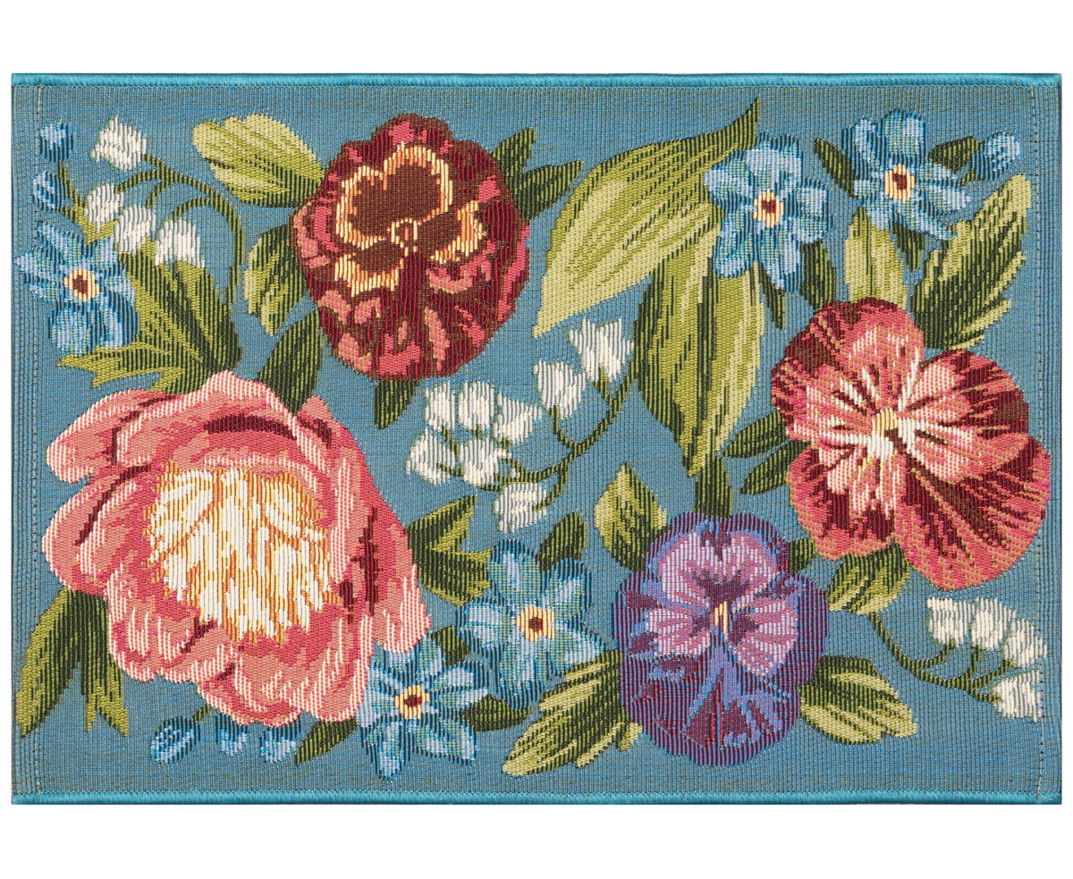 Liora Manne Esencia Secret Garden 2'5"x3'11" Area Rug In Aqua