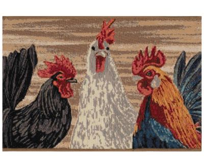 Liora Manne' - Esencia Three Roosters 2'x2'10" Area Rug