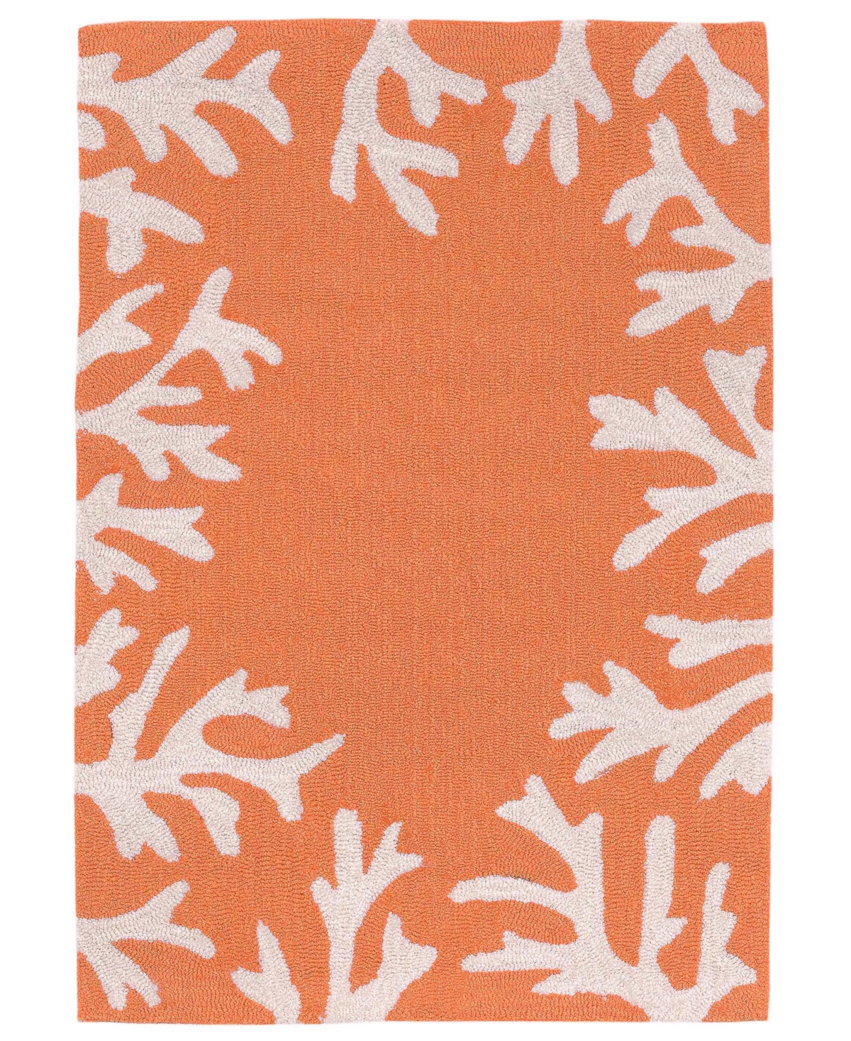 Liora Manne Capri Coral Border 1'8"x2'6" Area Rug In Coral