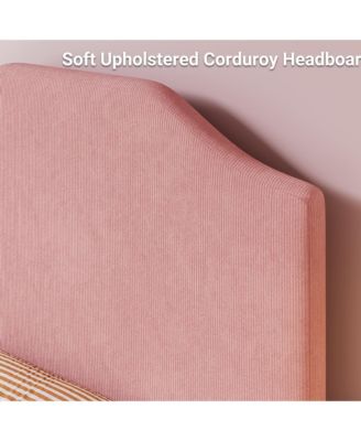 Twin Size Velvet Bed Frame, Corduroy Upholstered Twin Bed Frames Platform