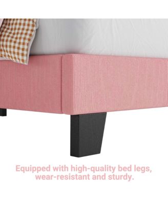 Twin Size Velvet Bed Frame, Corduroy Upholstered Twin Bed Frames Platform