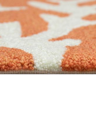 Capri Coral Border 1'8"x2'6" Area Rug