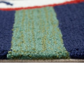 Frontporch Striped Compass 2'x5' Runner Area Rug