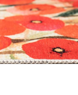 Liora Manne Impressions Poppies Rug Collection In Red
