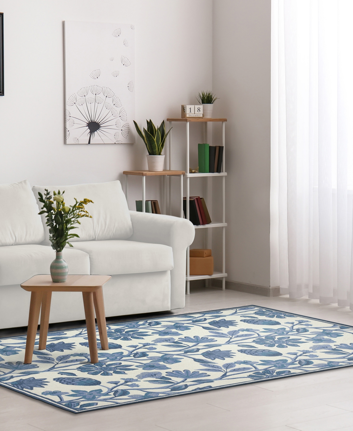 Liora Manne Capri Floral Vine 2'x3' Area Rug In Blue