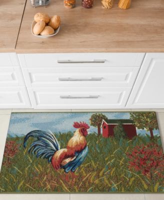 Liora Manne Esencia Rooster Farm Rug Collection In Blue