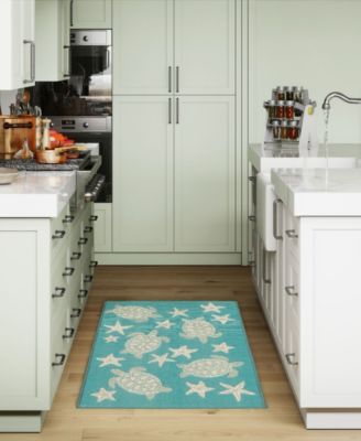 Liora Manne Esencia Turtle Stars Rug Collection In Aqua