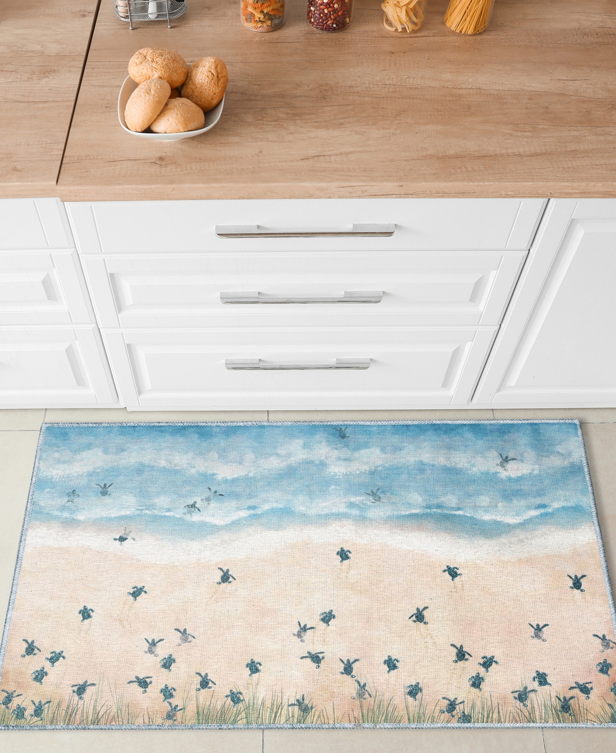 Liora Manne Impressions Seaturtles Beach 2'5"x3'11" Area Rug In Tan