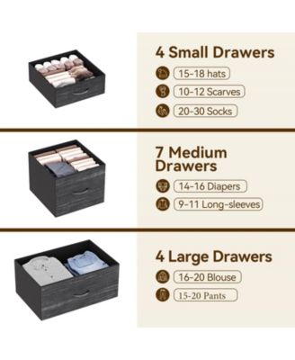 1Pc Fabric/Metal (with wooden top) 15-Drawer Tall Storage Dresser Organizer Cabinet