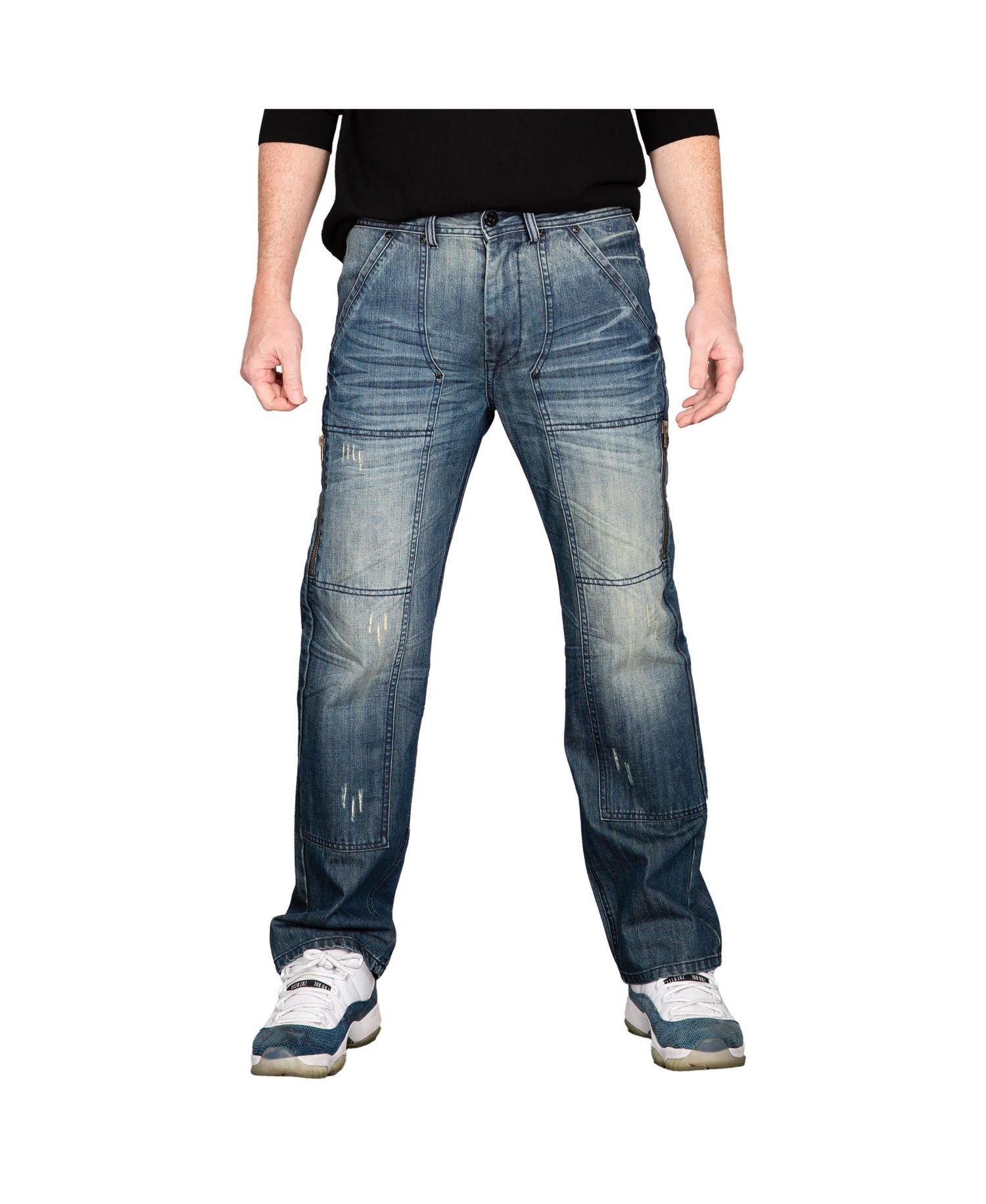 Men's Zipper Pocket Relaxed Bootcut Premium Denim Jean