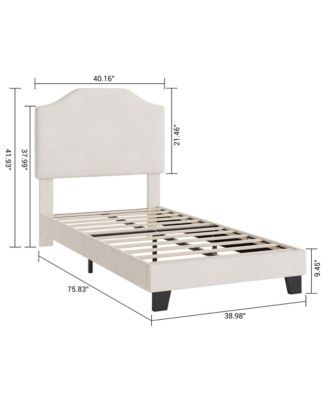 Twin Size Velvet Bed Frame, Corduroy Upholstered Twin Bed Frames Platform