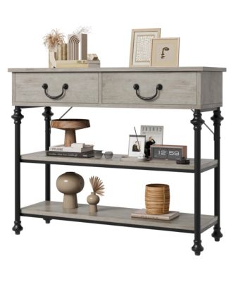 Console Tables for Entryway, Small Entryway Table with 2 Drawers for Entryway, Living Room, Hallway, Foyer, Corridor, Office