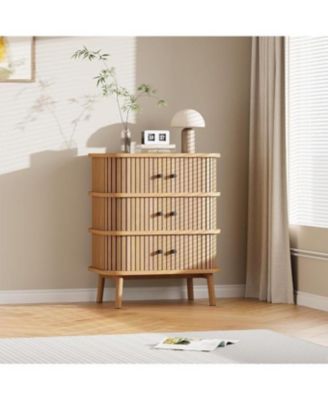 6 Drawer Dresser, Horizontal Chests of Double Drawers for Bedroom, Mid Century Dresser with Black Handles and Wooden Legs, Storage Drawer Organizer for Closet, Hallway, Entryway