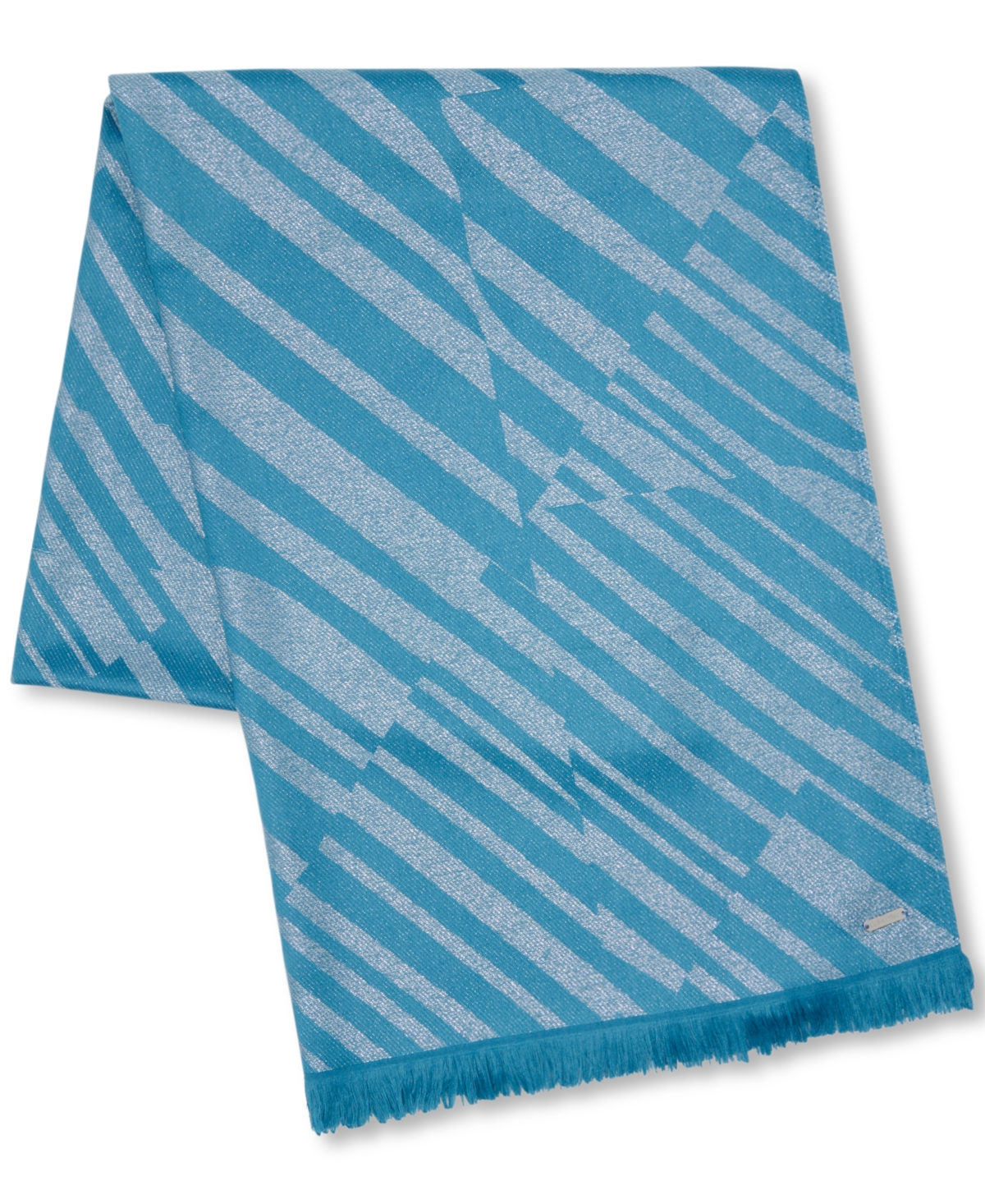 Bias Geometric Metallic Scarf - Gray