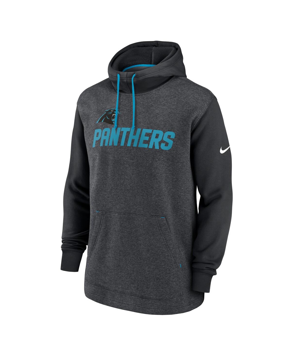 Nike Men's Heathered Charcoal/black Carolina Panthers Surrey Legacy Pullover Hoodie In Heather Charcoal,black