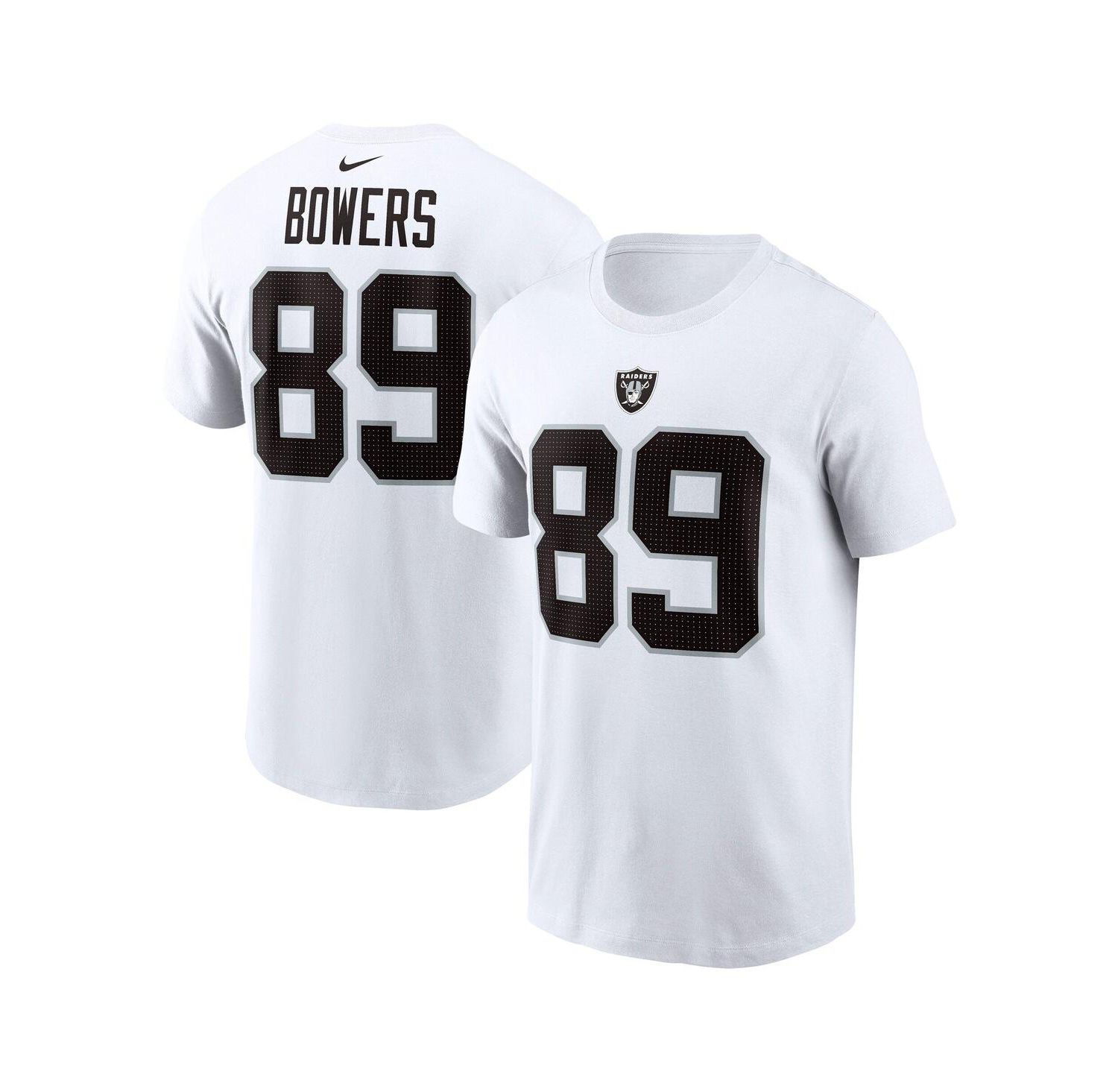 Men's Brock Bowers White Las Vegas Raiders Name & Number T-Shirt