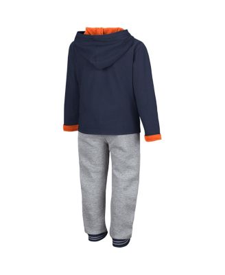 Toddler Navy/Heather Gray Auburn Tigers Poppies Hoodie Sweatpants Set